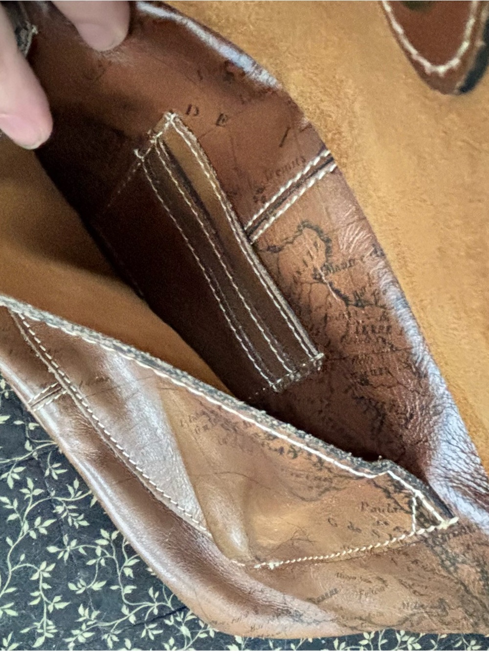 Patricia Nash Tuscania Leather Crossbody Bag - Signature Map Print - Picture 4 of 10